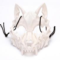 Vakarėlio kaukolės kaukė ilgais dantimis demono skeletas pusės veido kaukė vilko drakono tigro Houjuu Nue kaukė cosplay Helovino kostiumo rekvizitai white