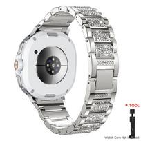Skirta Samsung Galaxy Watch 8 40mm 44mm / 8 classic 46MM Metalinis Bling Nerūdijančio plieno apyrankė Skirta Samsung watch Ultra 2025/7 Ultra 47MM Galaxy Ultra (2025) sidabras