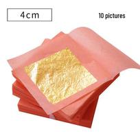 Aukso 24k lapeliai dekoravimui 99 grynumo Idealiai tinka Budos statulos paauksavimui Meno projektams Rankdarbiams 10 lapelių 4cm [10 sheets]