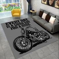 3D Retro Vintažinis Motociklo Plotas Kilimas Didelis, Kilimas Svetainei Miegamajam Sofa Durų Kilimėlis Dekoravimui, Vaikų Žaidimų Neslystantis Grindų Kilimėlis 40cm x 60cm black