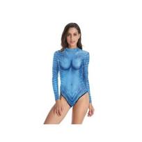 Hot-selling movies cos Avatar men's and women's clothing digital printing jumpsuit stage performance clothes 3XL gray