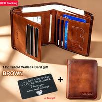 Men's wallet RFID anti-theft brush short multi-function ID credit card wallet