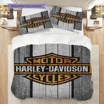 HarleyDavidson Ikoniško Motociklo Palikimo Lovatiesė(1 * antklodės užvalkalas + 2 * pagalvės užvalkalai, be šerdies) Patalynės komplektas Užvalkalas antklodei ir pagalvei 135x200cm