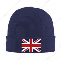 Custom Union Jack Flag Of The Uk Skullies Beanies Caps Men Women Unisex Streetwear Winter Warm Knitted Hat Adult Bonnet Hats One Size blue