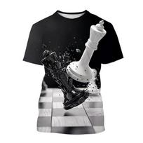 Kids Chess 3D Print Graphic T Shirt Short Sleeve Tops For Street Daily Wear  Kids Chess 3D Print Graphic T Shirt Short Sleeve Tops For Street 120 black
