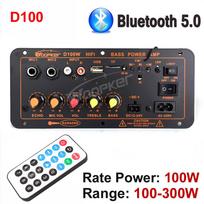 Woopker 300W Bluetooth Audio Amplifier Board D100 Subwoofer Dual Microphone AMP Module 12V 24V 220V Medie Player EU