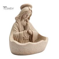 Rosary Holder for Prayer Our Lady of Grace Statue, Virgin Mary Holder, Blessed Mother Figurine, Catholic Religious Home Centerpiece Decor Altar ruda