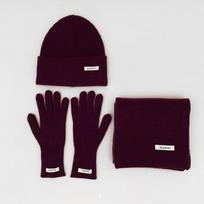 Hot-selling hats, scarves, gloves, three-piece set, men's and women's autumn and winter solid color warm and windproof wool hat set One size fits all for adults white