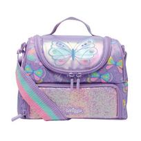 Smiggle vaikiškas pietų krepšys su termoizoliacija, šaltkrepšis mokyklai, lauko iškylai, nerūdijančio plieno pamušalas Smart butterfly crossbody meal bag