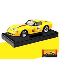 1/32 mastelio Ferrari 250 GTO super sportinio automobilio lydinio liejimo modelis, metalinis, labai tikroviškas, klasikinio sentimentalo, hobio kolekcionuojamas, dekoratyvinė dovana geltona