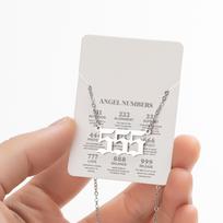 111 222 333 444 555 777 888 999 666 Devil Necklace Stainless Steel Unique Number Pendant Charms Golden Minimalist Jewelry BFF 4 555 white