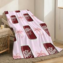Unique Dr. Pepper Throw Lightweight 240g Flannel Blanket Soft Skin-friendly for Summer Cooling Size: 75*100cm, Weight: 280 GSM