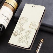 Rožių reljefinis gėlių atverčiamas odinis dėklas, skirtas Samsung Galaxy A04S A14 A24 A34 A54 A23 A33 A53 S20 S21 FE S22 S23 Ultra Plus kortelės piniginės knygos stovo dangtelis For Samsung Galaxy A34 5G auksas