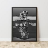 Chess Poster Motivational Print Motivation Wall Art Poster Entrepreneur Mind Canvas Painting Eagle Inspirational Office Decor 21X30CMNo Framed gray