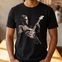 Jaco Pastorius Jazz Bass Player T-Shirt, Funk Soul Music Artist Tee (Unisex) 100 black