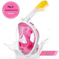 Suaugusiųjų nardymo rinkinys: Silikoninė nardymo kaukė ir visiškai sausi nardymo akiniai. Adult L/XL pink