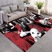 Slipknot Grupės Balto Braižyto Logotipo Spaudos Plotas Kilimas Juodas Pagrindas Metalo Roko Grindų Kilimas Muzikos Gerbėjo Svetainės Miegamojo Namų Dekoro Kilimėlis 70x100cm( 27x39in )