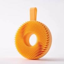 Silicone Body Scrubber Face Brush Exfoliating Brush Cleanser Manual Body Cleansing Shower Gentle Massage Bath Brush For Men oranžinė