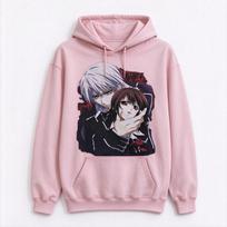 Anime Vampire Knight Zero & Yuki Character Graphic Print Hoodie Unisex Harajuku Streetwear Oversized Pullover Sweatshirt Tops Soft Fabric XL gray