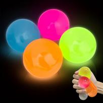 12Pcs Glowing Sticky Balls Squishy Stress Ball Stress Relieving Glow In The Dark Toys 12PCS pink