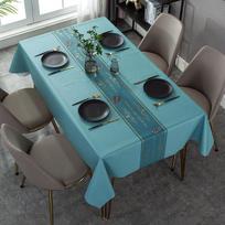 Nauja „Nordic Simple Pu“ staltiesė, alyvai atspari vandeniui atspari skalbimui be buitinės odos nuplikymo stačiakampė staltiesė 60x137 blue