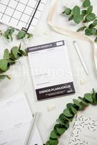 Dienos planuoklis – 100 A5 lapelių (juodai baltas)