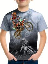 Motociklo T-shirt berniukui Viršutiniai drabužiai 8–10 metų berniukui Vasariniai trumparankoviai Berniukų drabužiai Mergaičių apranga Vaikų T-shirt 110 gray