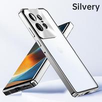 Madingas aliuminio metalinis dėklas, skirtas Motorola Edge 50 Ultra 50 Pro 50 Fusion, tvirtas, atsparus kritimui dangtelis aluminum&Motorola Edge 50 Fusion sidabras