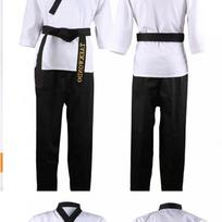 Kids Taekwondo Poomsae Uniform Short Sleeve Performance Set Children Training Competition 150cm