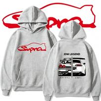2026 Naujas JDM Legend Hoodie Vyrams Moterims Supra Automobilio Grafinis Spaudas Oversized Laisvas Streetwear Megztinis su Gobtuvu XXL gray