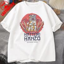 Hattori Hanzo RAUDONI Kardai ir Sushi Kill Bill Okinawa Japonija Tarantino Marškinėliai Apvalus Kaklas Trumpomis Rankovėmis Laisvi Madingi Viršutiniai Drabužiai 2XL gray