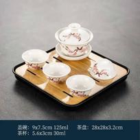 1 gaiwan 4 puodeliai 1 arbatinukas Keramikinis kungfu arbatos rinkinys buitinis vieno dangčio dubenėlis keturi puodeliai svetainės kungfu biuro priėmimo patalpa 6-parts white
