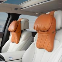 Aviacijos klasės atminties putų kaklo pagalvėlė automobilio galvos atramoms - Suderinama su Mercedes-Benz, Lynk & Co, Tesla ir Maybach. brown
