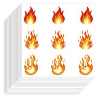 20sheets Self-Adhesive Paper Decorative Stickers for Party Decorative Presents Sealing Flame 90x90mm