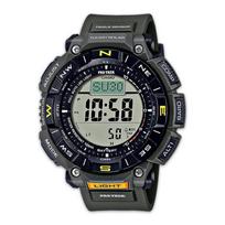 CASIO PRO TREK PRG-340 Series Men's Tough Solar Watch Triple Sensor World Time Biomass Plastic 10 Bar PRG-340-3JF chaki