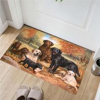 Cavalier King Charles Spaniel Doormat, Non-Slip Floor Mat with Sleeping Puppies Print, Indoor Entrance Rug for Dog Lovers 40x60cm( 15x23in ) brown