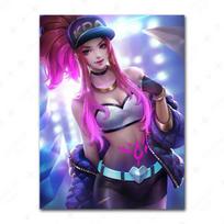 Žaidimo League Of Legends Figūrėlė KDA Plakatas LOL Evelyn Kasha Ahri Seksuali Mergina Drobės Tapyba Neono Stiliaus Sienos Menas Paveikslai Namų Dekoras 21cm×30cm NoFrame gray