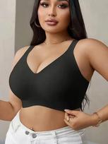 Best-Selling Women's Plus-Size Seamless Underwear: Soft, Supportive Sports Bra with Push-Up Effect for a Sleeker Look 3XL juoda