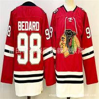 Chicago Blackhawks ledo ritulio marškinėliai NHL komandos apranga vyrams Bedard 88 98 Gerbėjų apranga XXXL red