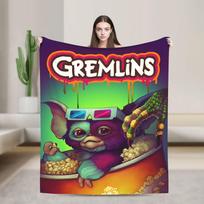 Gizmo Mogwai Monstras Gremlins Antklodės Minkšta Juokinga Pliušinė Mesti Antklodė Namų Dekoras Kelionės Biuro Flanelinis Patalynės Užvalkalas 75x90cm