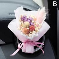 Mini rožių puokštė Automobilio džiovintų gėlių oro išleidimo angos aromaterapija Kūrybingos gėlės Mini puokštė Automobilio kvepalai Oro gaiviklis Ornamentas white