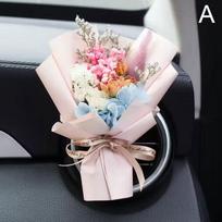 Mini rožių puokštė Automobilio džiovintų gėlių oro išleidimo angos aromaterapija Kūrybingos gėlės Mini puokštė Automobilio kvepalai Oro gaiviklis Ornamentas white