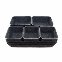 16Pcs/Set Creative Felt Storage Box Set Space-Saving Seamless Felt Storage Basket Large Capacity Durable Desktop Sundries Box
