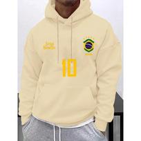 Fall/Winter Hot Selling Men's Casual Hooded Sweatshirt with Brazil National Football Team Logo Perfect for Fitnessand Attendance S black