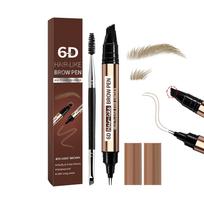 6D hair-like realistic eyebrow pencil, with a soft and smooth lead that allows for precise, natural-looking strokes Light Brown black