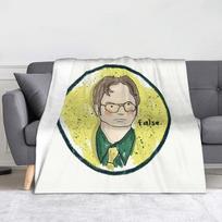 Michael Scott Dwight Schrute Flanelinis pledas The Office Koliažas Juokingas pledas namams 125*100cm Pliušinė plona antklodė Size: 75*100cm, Weight: 230 GSM