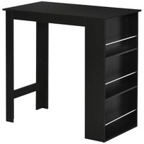 Baro stalas Aukštas virtuvės stalas Stovėjimo stalas Stalviršis - dūminis. 112I x 57P x 106A cm - 3 lentynos - Juoda 112 x 57 x 106 cm