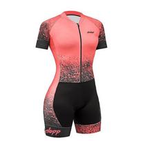 Womens Orange Black Dot Triathlon Suit Short Sleeve Cycling Jersey XXL