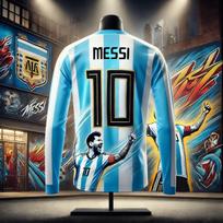 Hot Selling Messi Fashion Football Superstar 3D Printed CommemorativeLong-sleeved Outdoor Breathable Quick Drying Kids 5XL blue