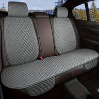 Visų sezonų neslystantys lininiai automobilinių sėdynių užvalkalai - 3/5/11 vnt. rinkinys su atlošu, būtini automobilio salono aksesuarai, puiki šventinė dovana 5Pcs/Set pilka